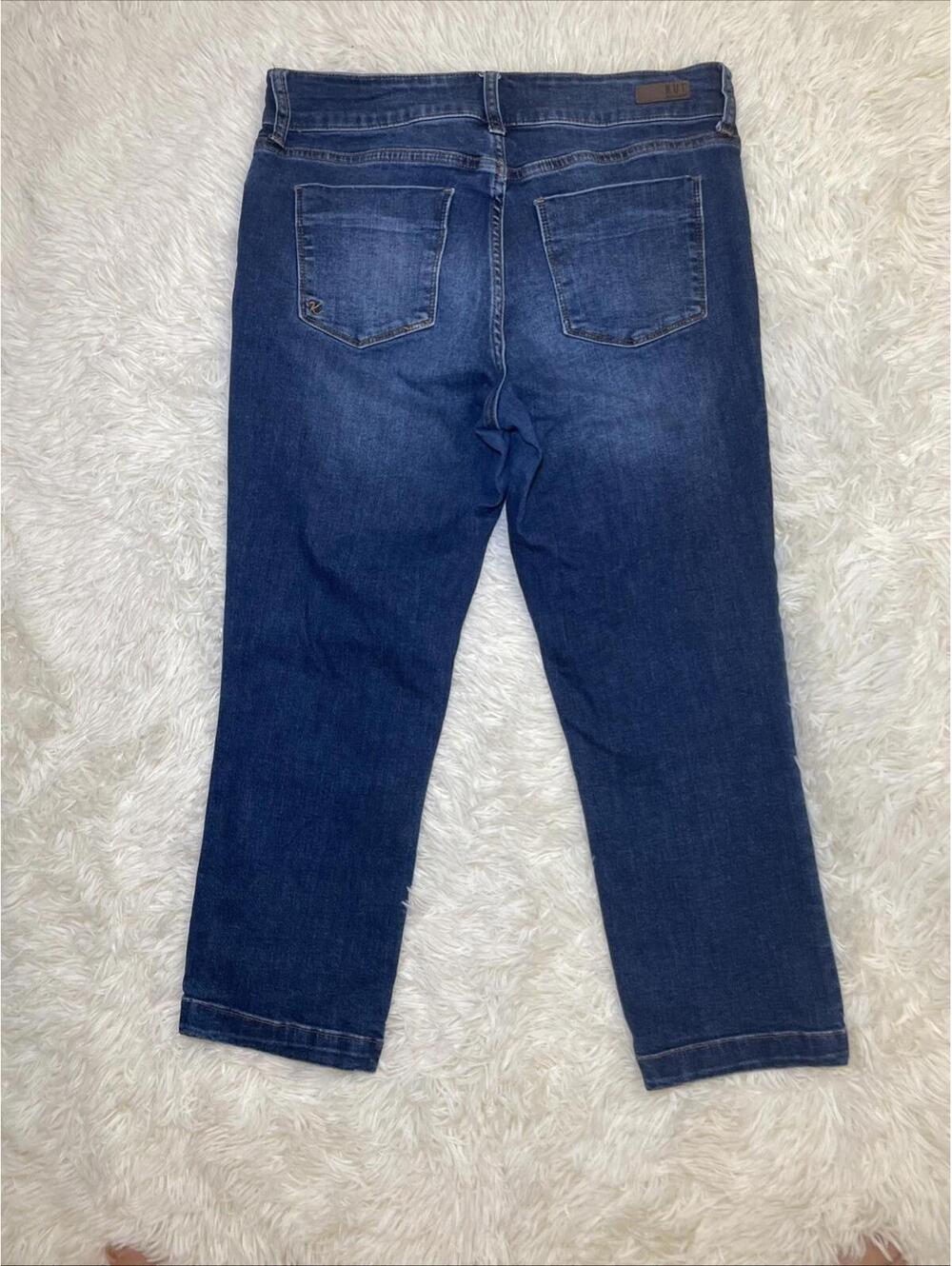 Kut From The Kloth jeans 58539 crop straight leg Raw Hem Size 10 - Picture 11 of 16